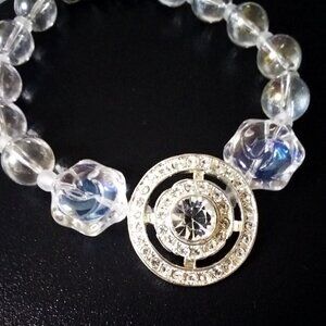 Holiday Statement Bracelet | Sparkling OOAK Glam | Handmade Gift for Large Wrist